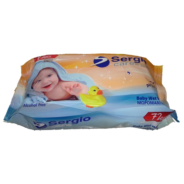 Μωρομάντηλα &quot;Sergio&quot; Wet Wipes 72 τεμ.